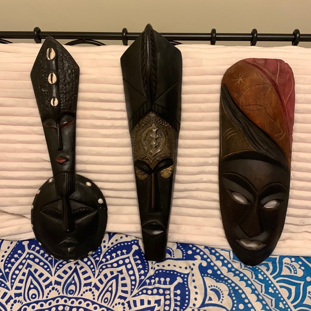 African masks sold separately, $45